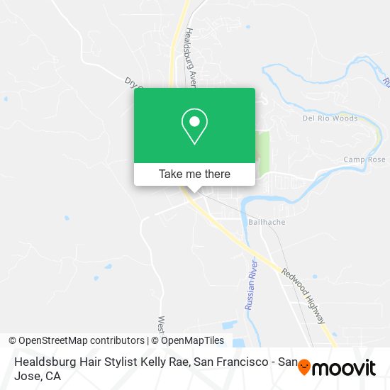 Mapa de Healdsburg Hair Stylist Kelly Rae