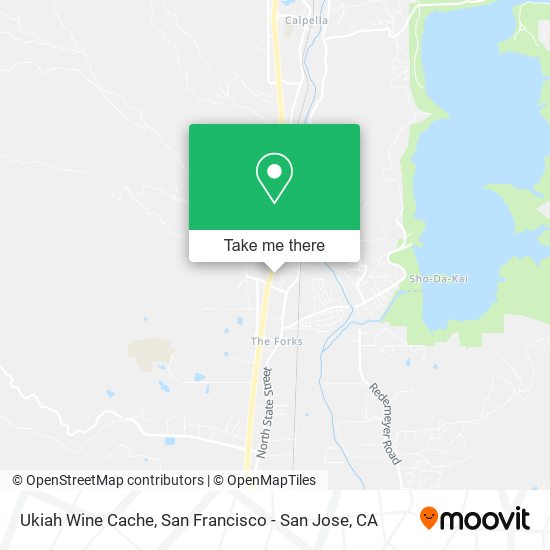 Ukiah Wine Cache map