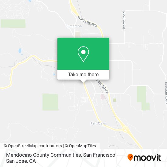 Mendocino County Communities map