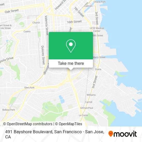 Mapa de 491 Bayshore Boulevard