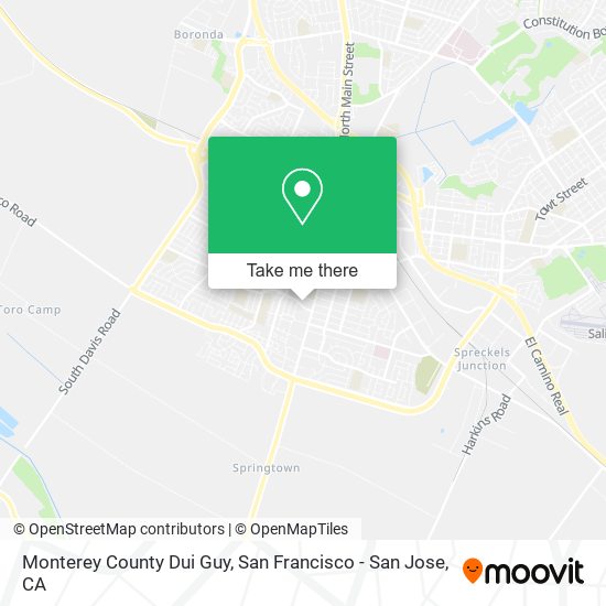 Mapa de Monterey County Dui Guy