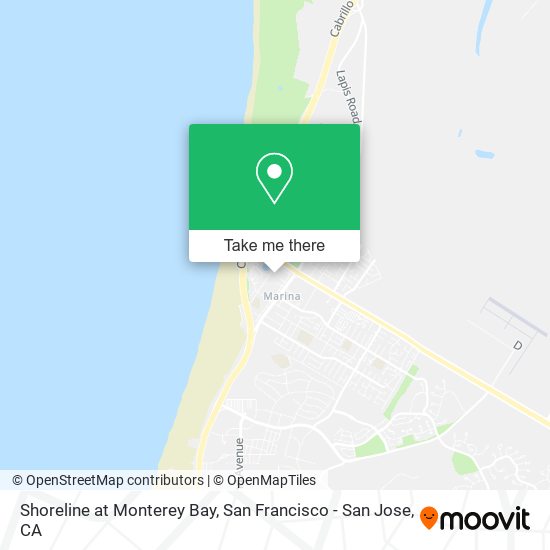 Shoreline at Monterey Bay map