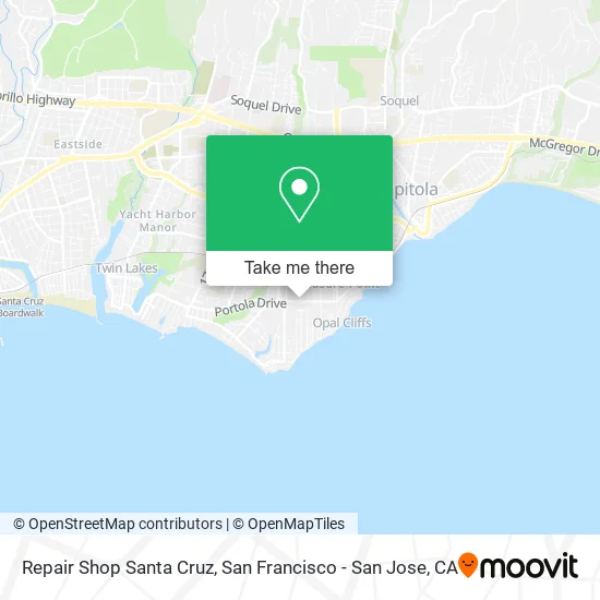 Repair Shop Santa Cruz map