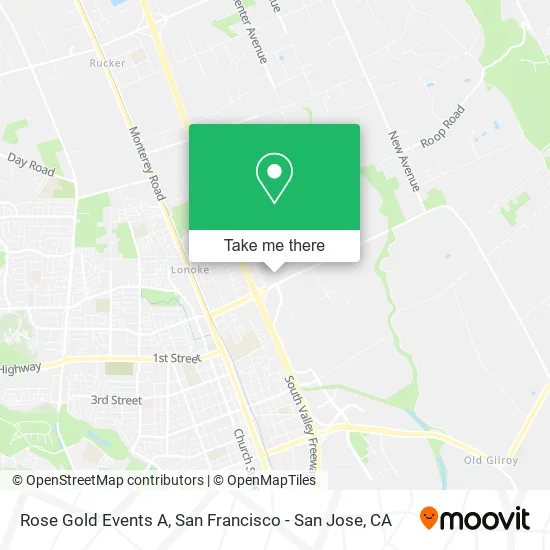 Mapa de Rose Gold Events A