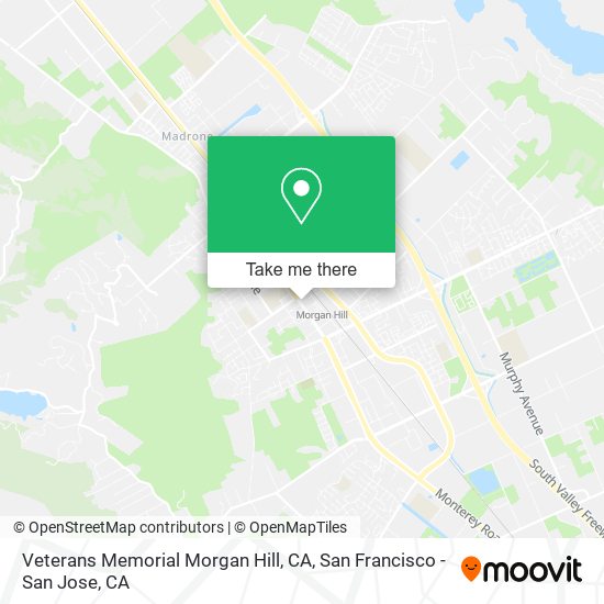 Veterans Memorial Morgan Hill, CA map