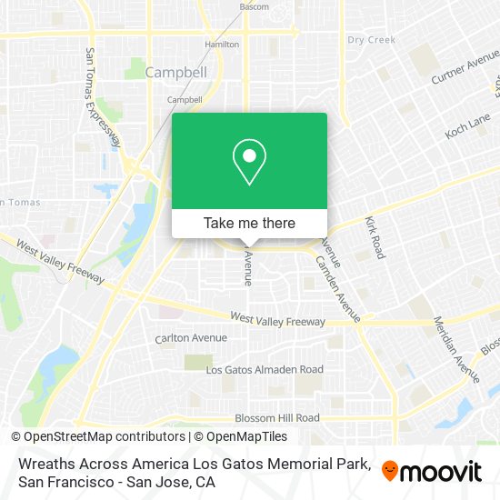 Mapa de Wreaths Across America Los Gatos Memorial Park