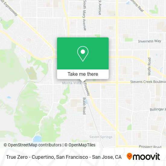True Zero - Cupertino map