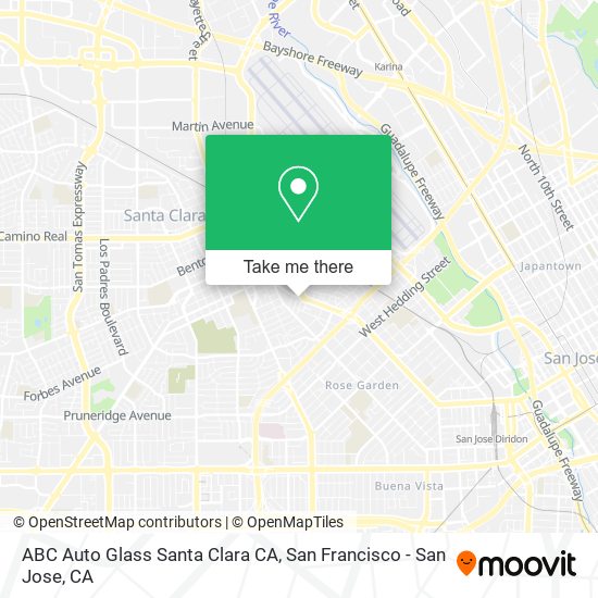 Mapa de ABC Auto Glass Santa Clara CA