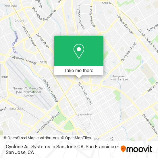 Cyclone Air Systems in San Jose CA map
