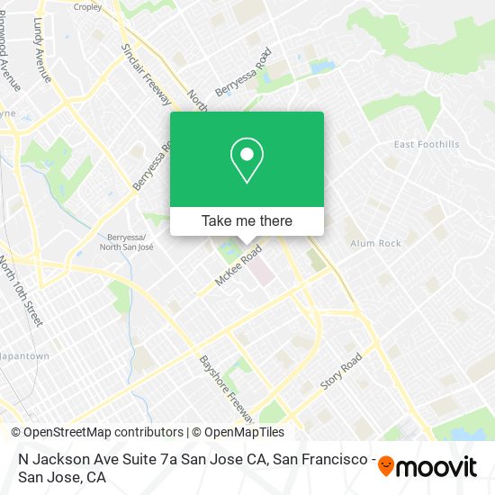 Mapa de N Jackson Ave Suite 7a San Jose CA