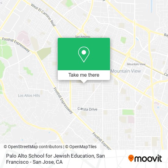 Palo Alto School for Jewish Education map