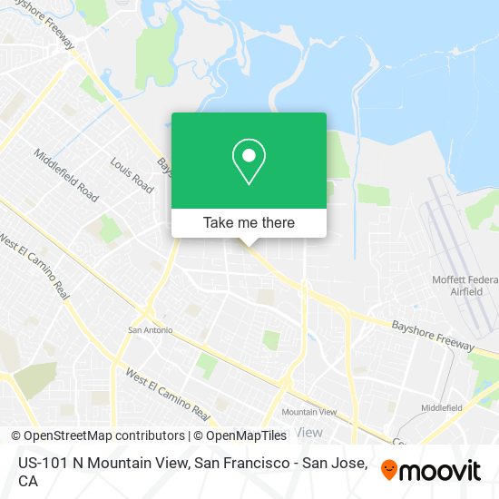 US-101 N Mountain View map