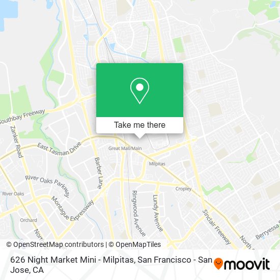 626 Night Market Mini - Milpitas map