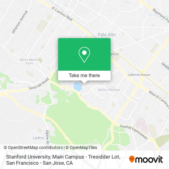 Mapa de Stanford University, Main Campus - Tresidder Lot