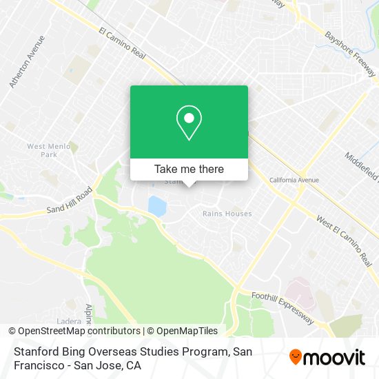 Stanford Bing Overseas Studies Program map