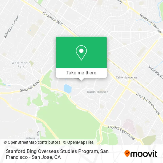 Mapa de Stanford Bing Overseas Studies Program