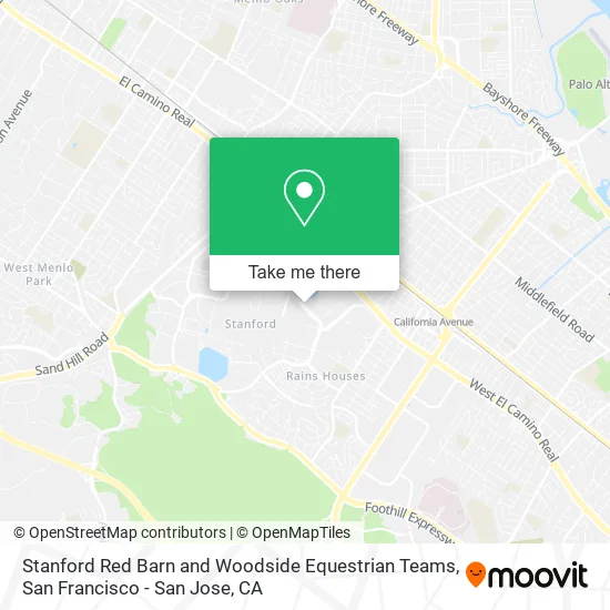 Mapa de Stanford Red Barn and Woodside Equestrian Teams