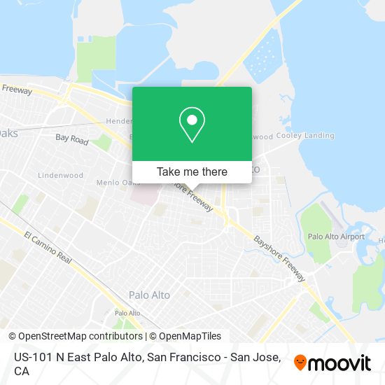 Mapa de US-101 N East Palo Alto