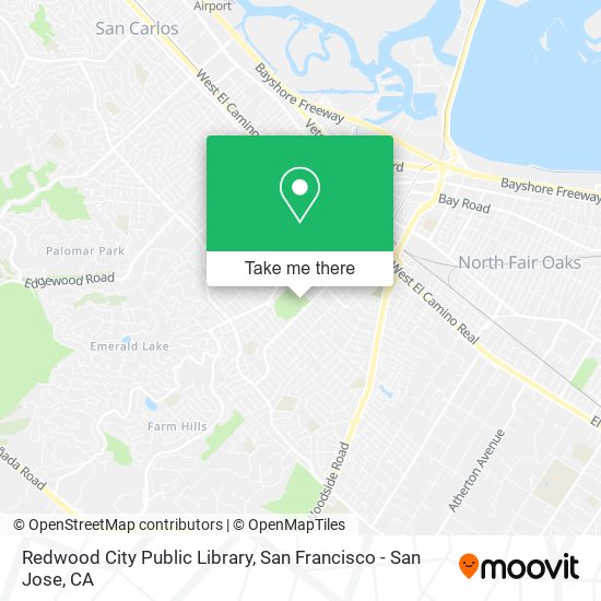Redwood City Public Library map