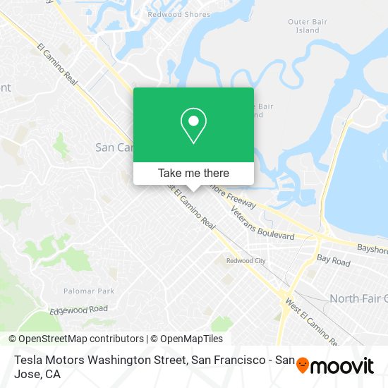 Tesla Motors Washington Street map