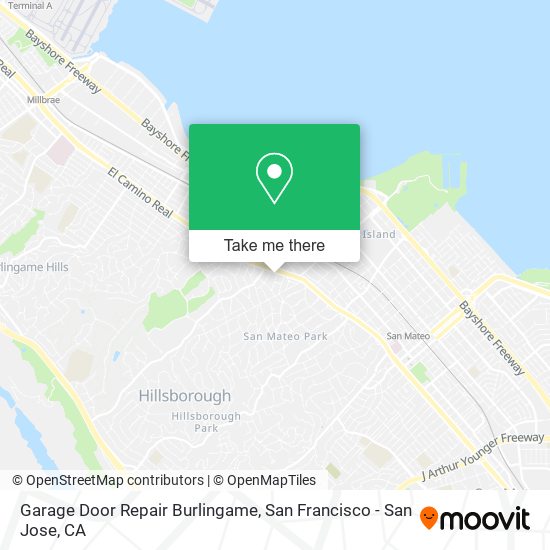 Mapa de Garage Door Repair Burlingame