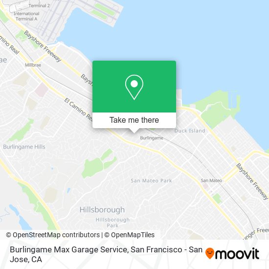 Mapa de Burlingame Max Garage Service