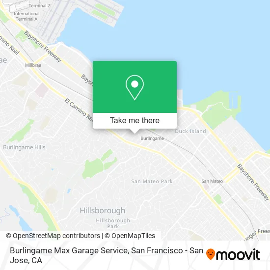 Burlingame Max Garage Service map