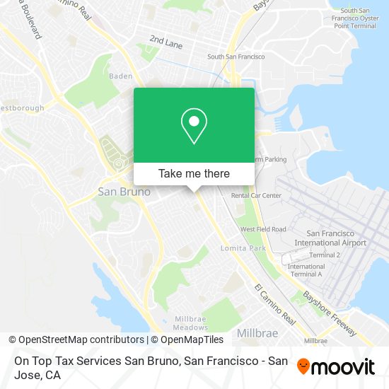 On Top Tax Services San Bruno map