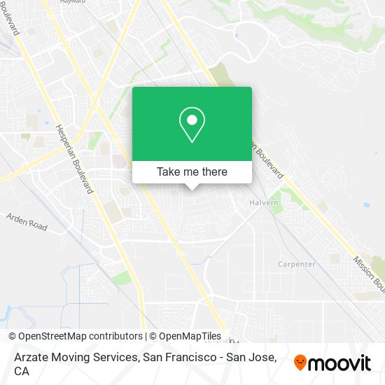 Arzate Moving Services map