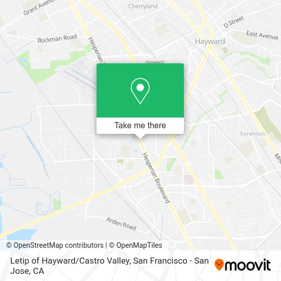 Letip of Hayward/Castro Valley map