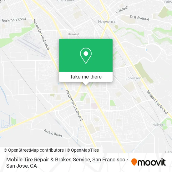 Mobile Tire Repair & Brakes Service map