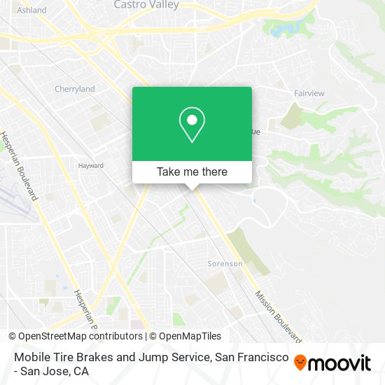 Mobile Tire Brakes and Jump Service map