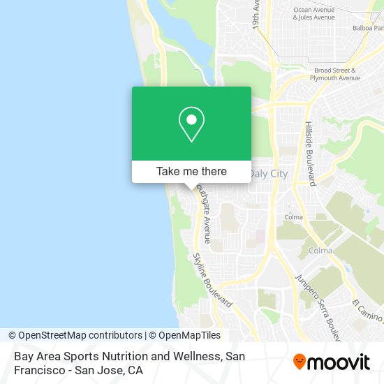 Bay Area Sports Nutrition and Wellness map
