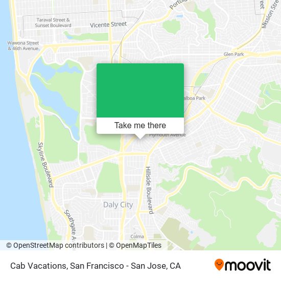 Cab Vacations map