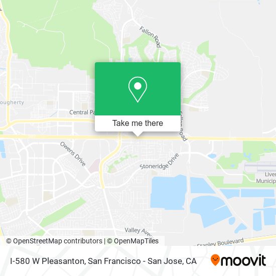 I-580 W Pleasanton map