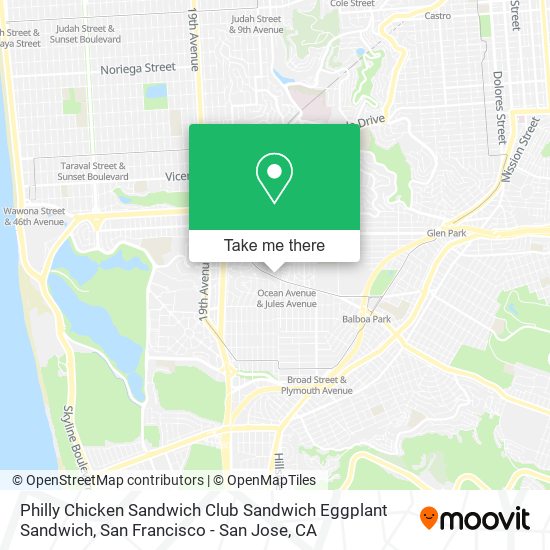 Philly Chicken Sandwich Club Sandwich Eggplant Sandwich map