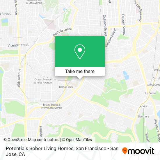 Mapa de Potentials Sober Living Homes