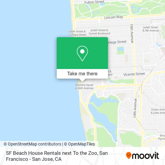 SF Beach House Rentals next To the Zoo map