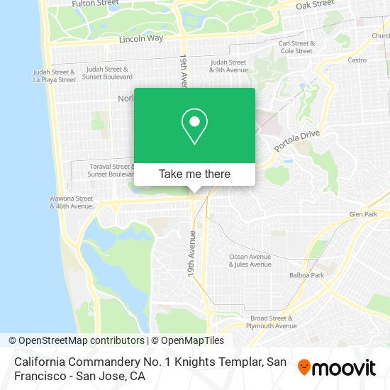 California Commandery No. 1 Knights Templar map