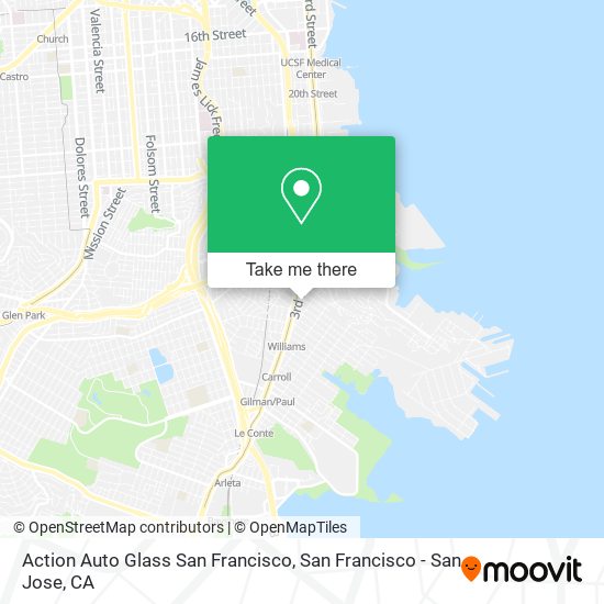 Action Auto Glass San Francisco map