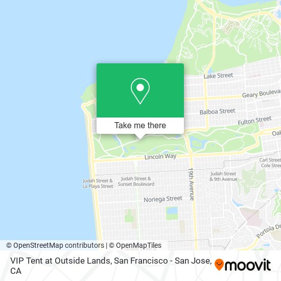 VIP Tent at Outside Lands map