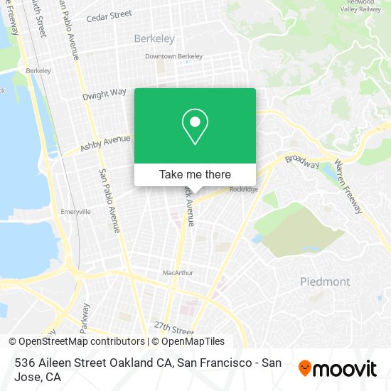 536 Aileen Street Oakland CA map