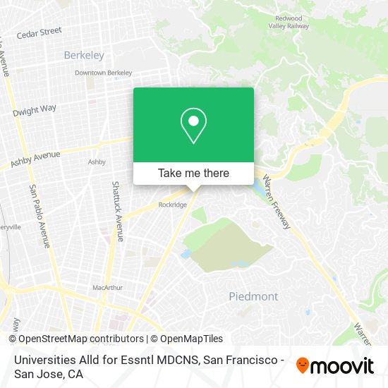Mapa de Universities Alld for Essntl MDCNS