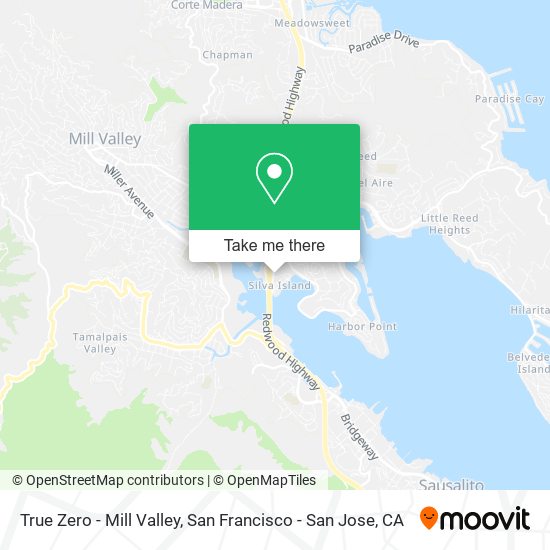 True Zero - Mill Valley map