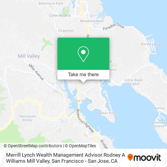 Mapa de Merrill Lynch Wealth Management Advisor Rodney A Williams Mill Valley