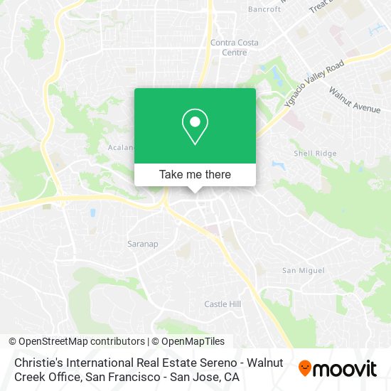 Christie's International Real Estate Sereno - Walnut Creek Office map