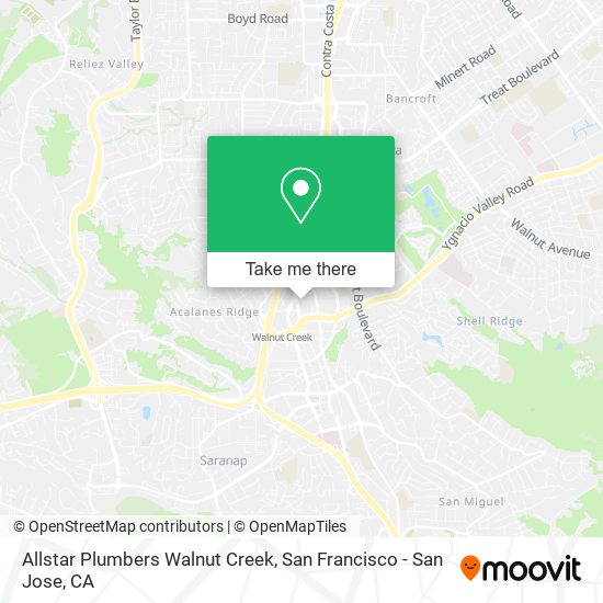 Allstar Plumbers Walnut Creek map