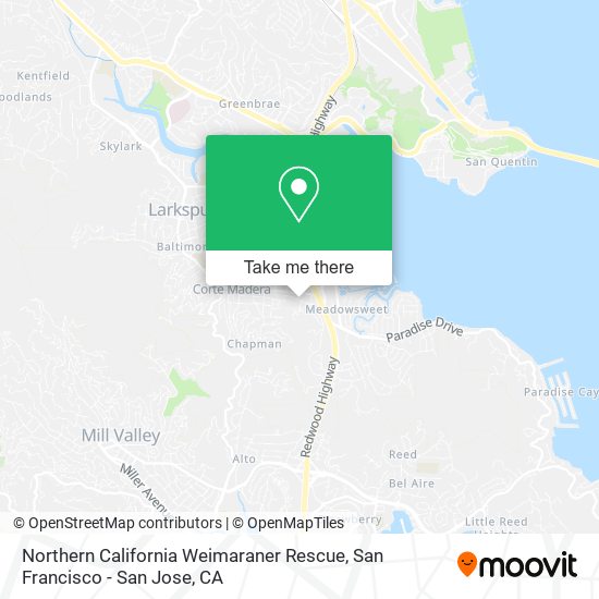 Mapa de Northern California Weimaraner Rescue