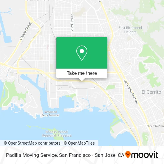 Padilla Moving Service map