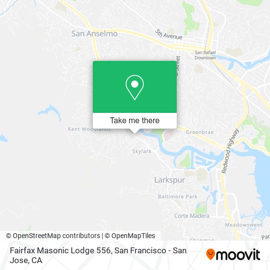 Fairfax Masonic Lodge 556 map